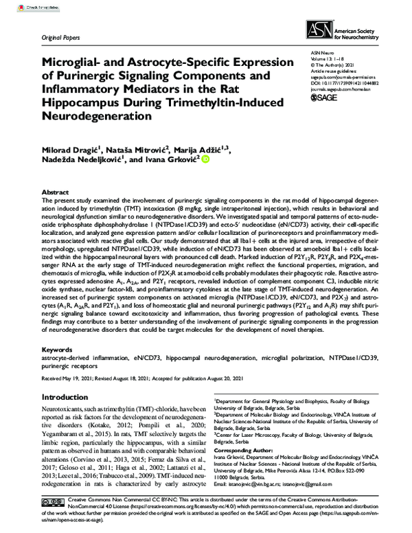 (PDF) Microglial- and Astrocyte-Specific Expression of Purinergic ...