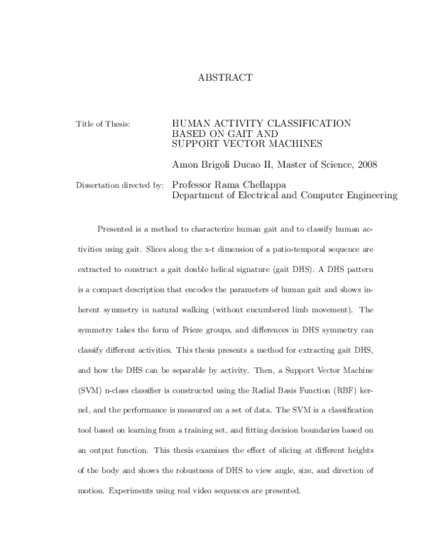 (PDF) Human Activity Classification Based on Gait and Support Vector ...