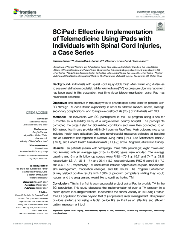 (PDF) SCiPad: Effective Implementation of Telemedicine Using iPads with ...