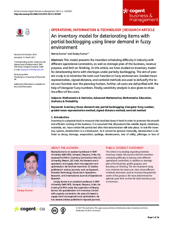 (PDF) An inventory model for deteriorating items with partial ...