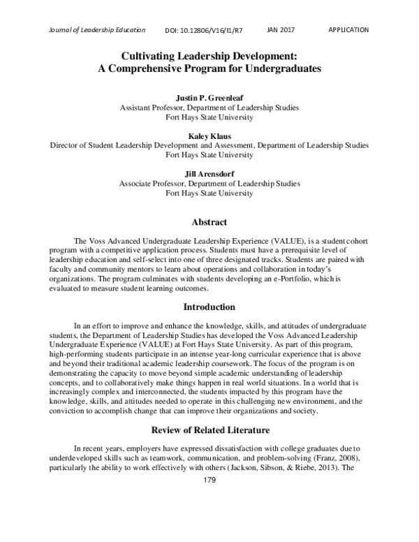 (PDF) Cultivating Leadership Development: A Comprehensive Program for ...
