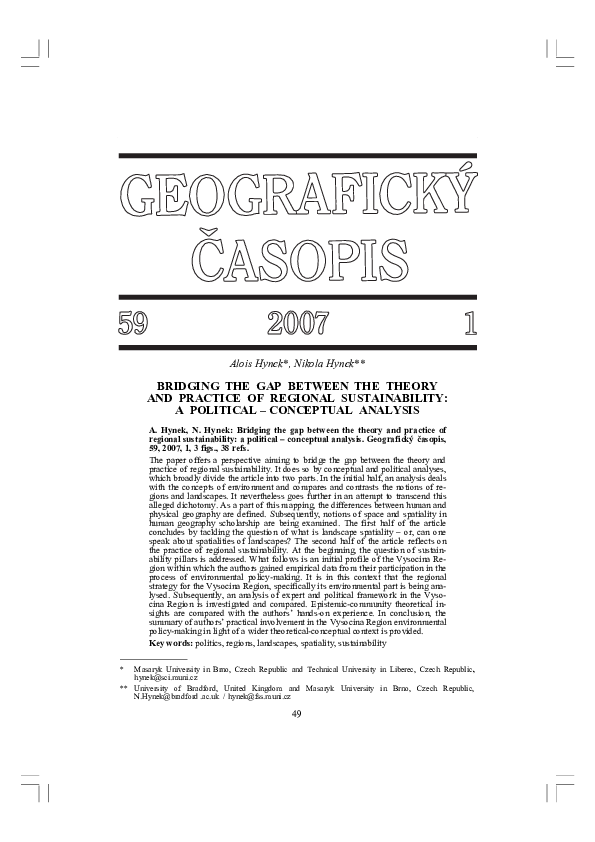 (PDF) Bridging the Gap Between the Theory and Practice of Regional ...