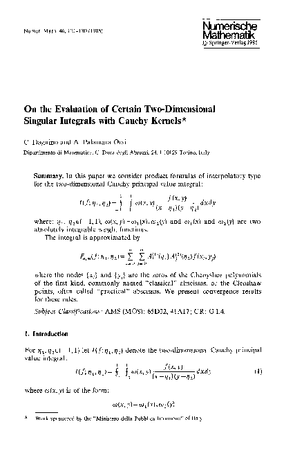(PDF) On the evaluation of certain two-dimensional singular integrals ...