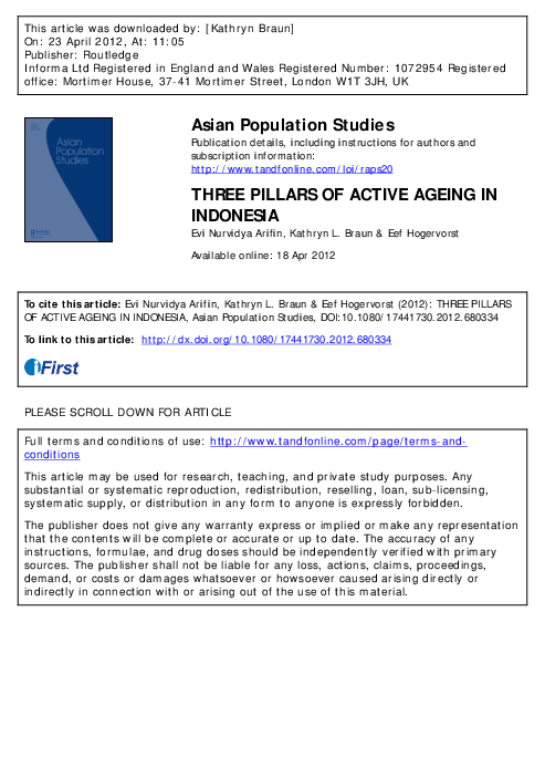 (PDF) Three Pillars of Active Ageing in Indonesia