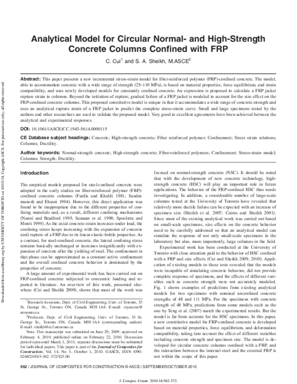 (PDF) Analytical Model for Circular Normal- and High-Strength Concrete ...