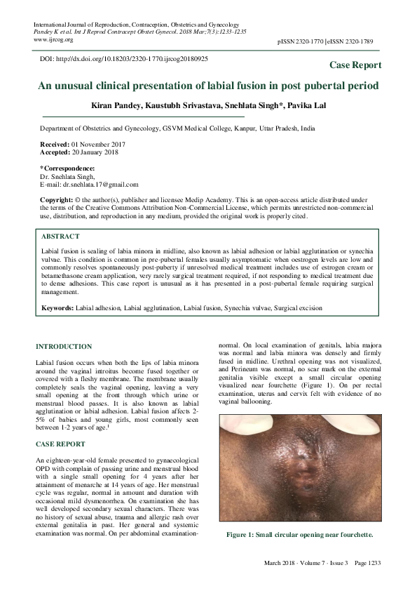 Labial Adhesions In Adults