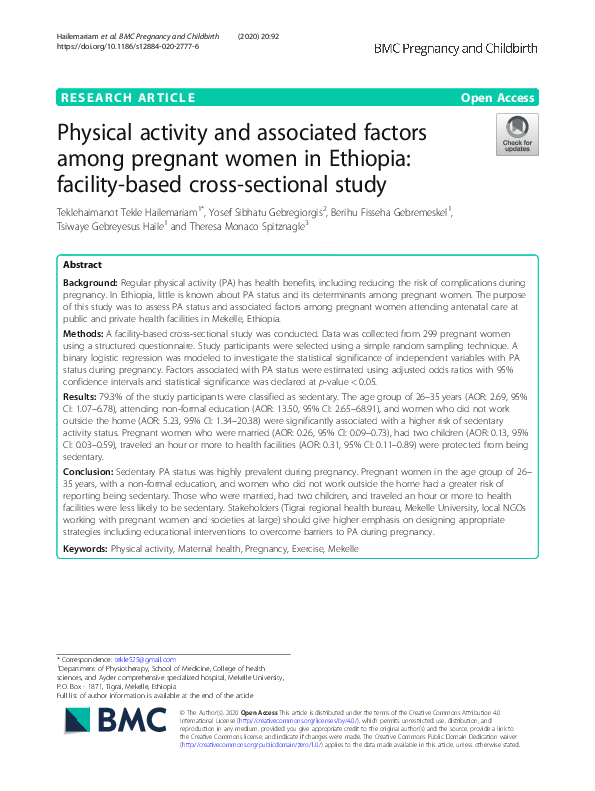 (PDF) Physical activity and associated factors among young adults in ...