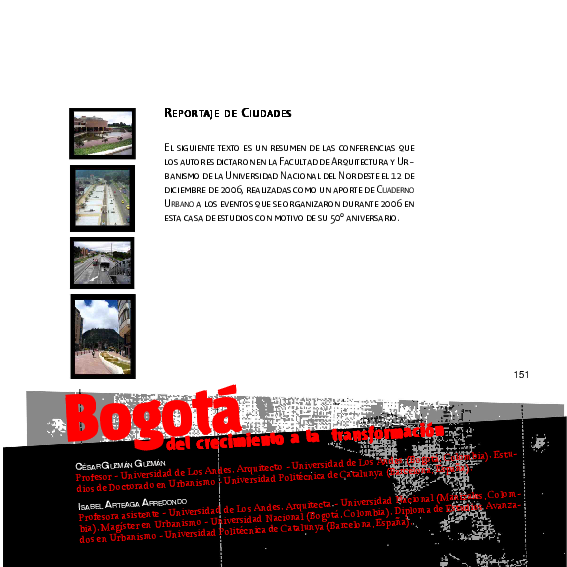 Bogotá del crecimiento a la transformación