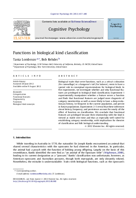 (PDF) Functions in biological kind classification