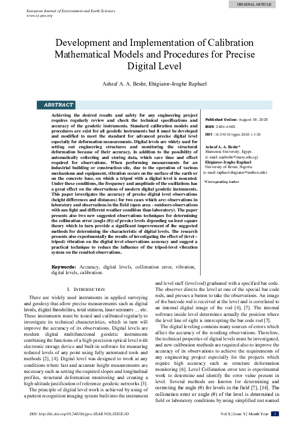 (PDF) Development and Implementation of Calibration Mathematical Models ...