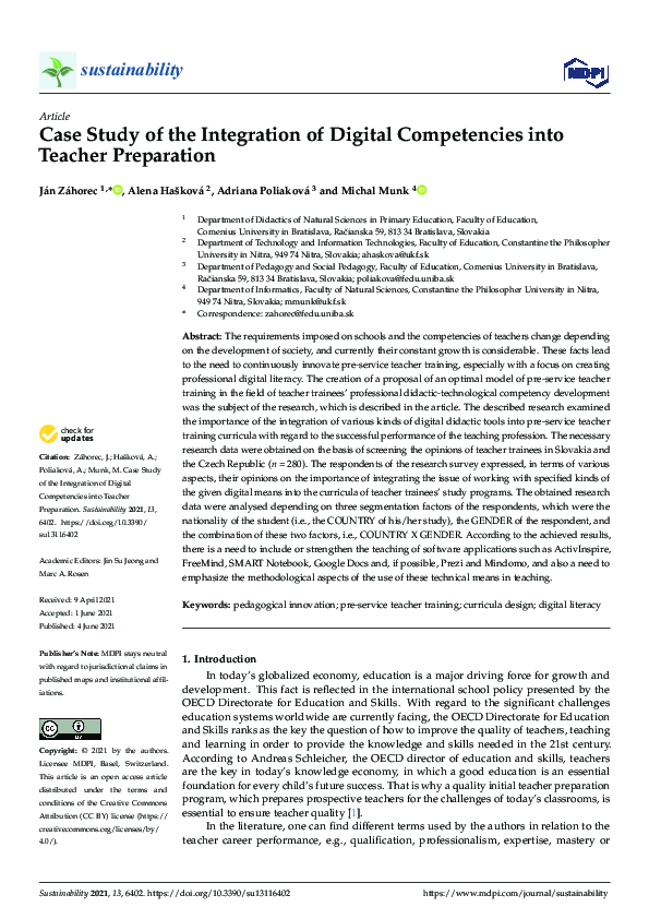 (PDF) Case Study of the Integration of Digital Competencies into ...