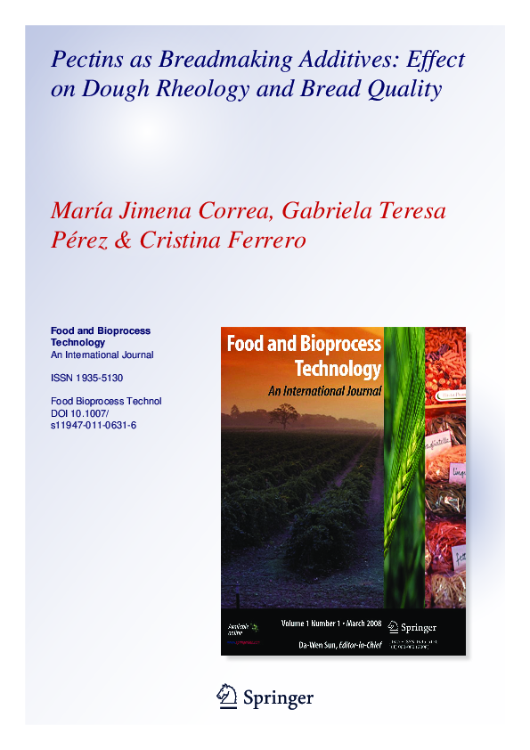 (PDF) Pectins as Breadmaking Additives: Effect on Dough Rheology and ...