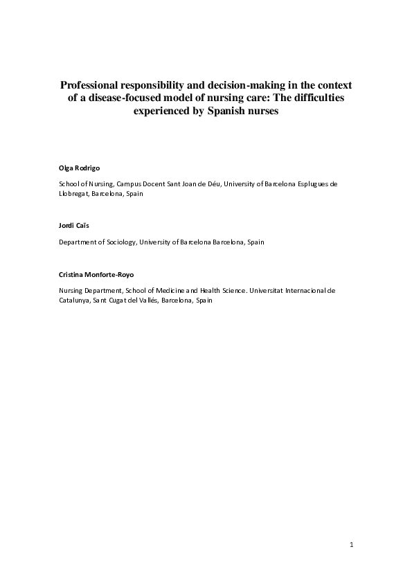 (PDF) Professional responsibility and decision-making in the context of ...
