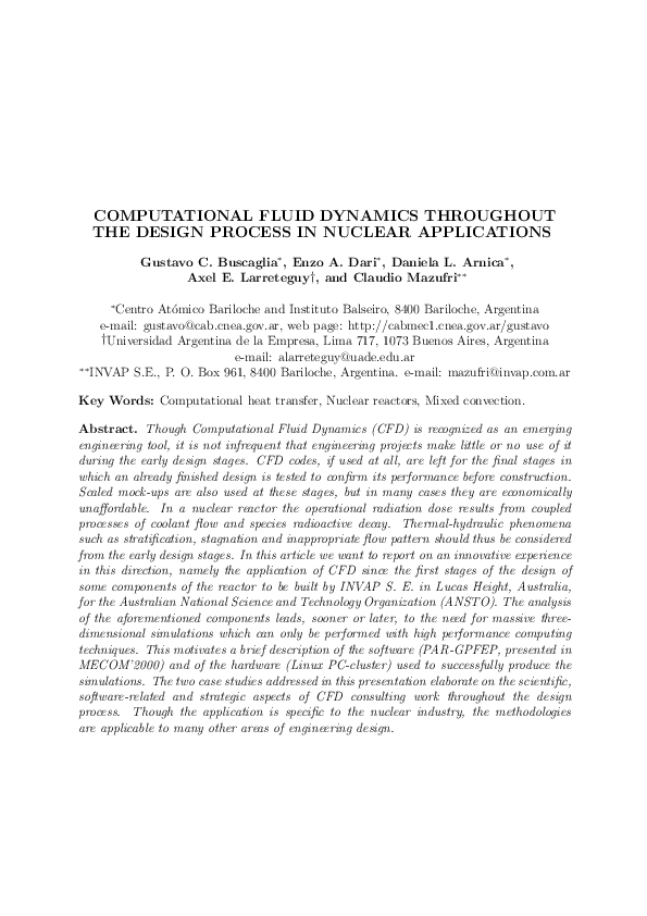 (PDF) Computational Fluid Dynamics Throughout the Design Process in ...