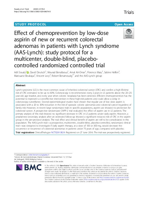 (PDF) Effect of chemoprevention by lowdose aspirin of new or recurrent