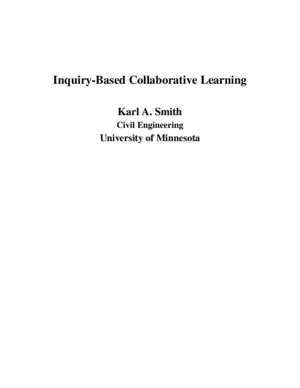 (PDF) Inquiry-Based Collaborative Learning