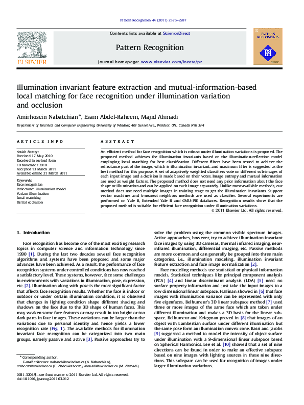 (PDF) Illumination invariant feature extraction and mutual-information ...