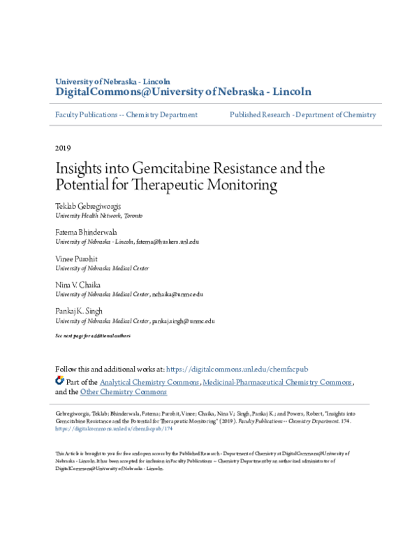 (PDF) Insights into gemcitabine resistance and the potential for ...