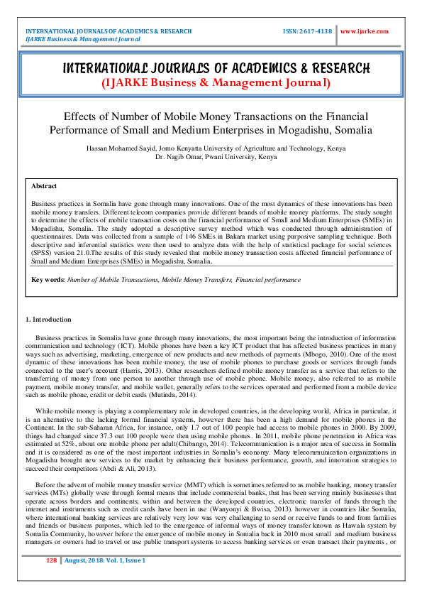 Mobile money thesis image