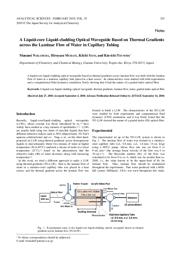 (PDF) A Liquid-core Liquid-cladding Optical Waveguide Based on Thermal ...