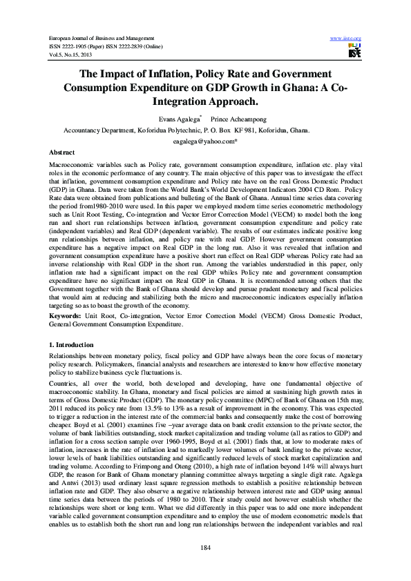 (PDF) The Impact of Inflation, Policy Rate and Government Consumption ...