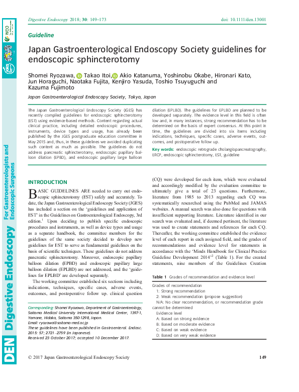 (PDF) Japan Gastroenterological Endoscopy Society guidelines for