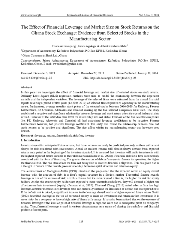 (PDF) The Effect of Financial Leverage and Market Size on Stock Returns ...