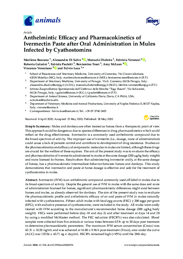 (PDF) Anthelmintic Efficacy and Pharmacokinetics of Ivermectin Paste ...