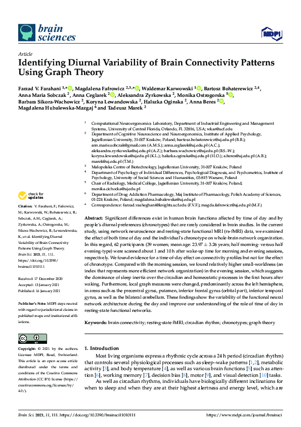 (PDF) Identifying Diurnal Variability of Brain Connectivity Patterns ...
