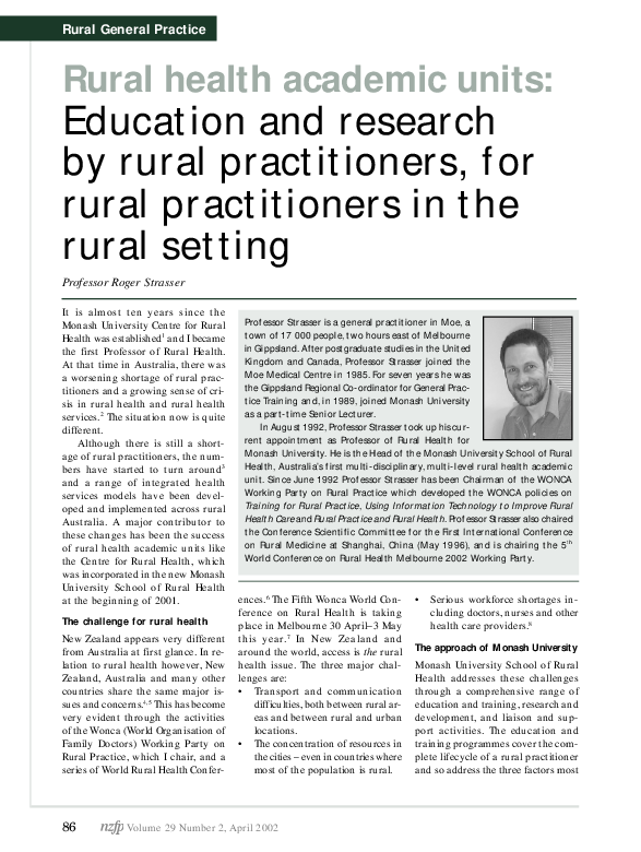 (PDF) Rural health academic units: Education and research by rural ...