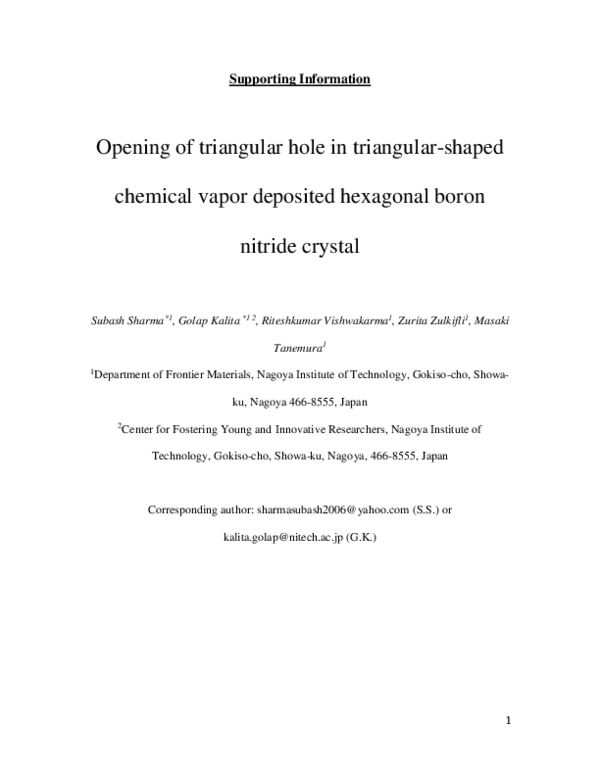 (PDF) Opening of triangular hole in triangular-shaped chemical vapor ...