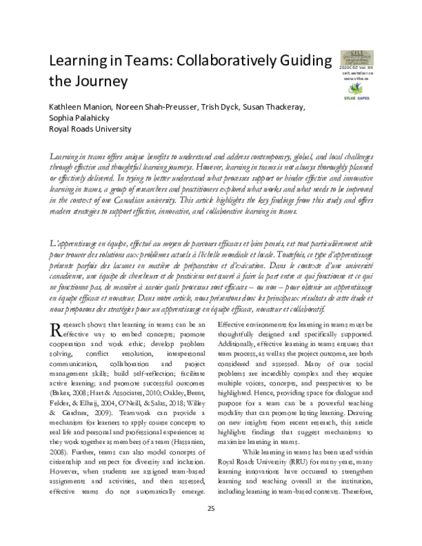(PDF) Team Based Learning