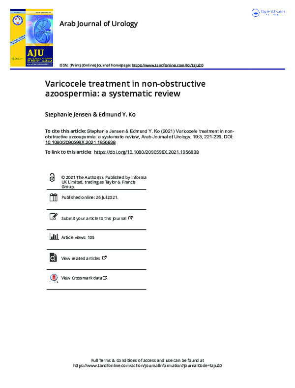 (PDF) Varicocele treatment in non-obstructive azoospermia: a systematic ...