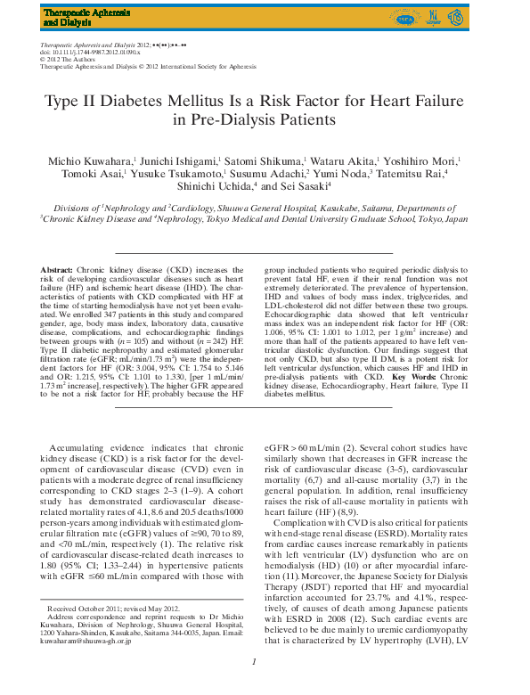 (PDF) Type II Diabetes Mellitus Is a Risk Factor for Heart Failure in ...