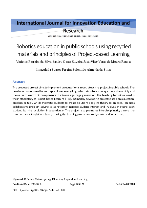 (PDF) Robotics education in public schools using recycled materials and ...