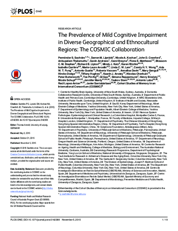 (PDF) The Prevalence of Mild Cognitive Impairment in Diverse ...