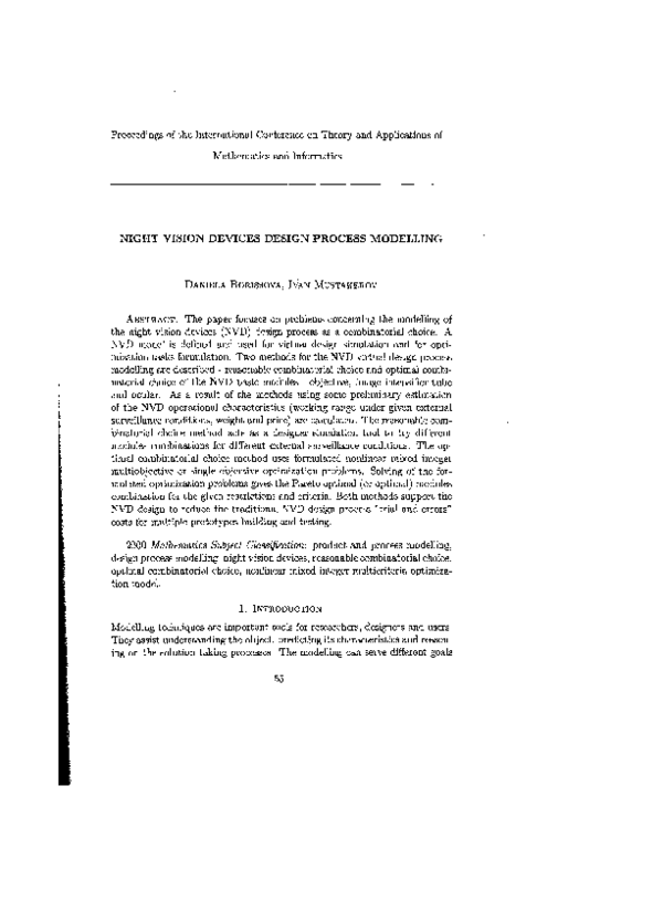 (PDF) Night vision devices design process modelling Daniela Borissova