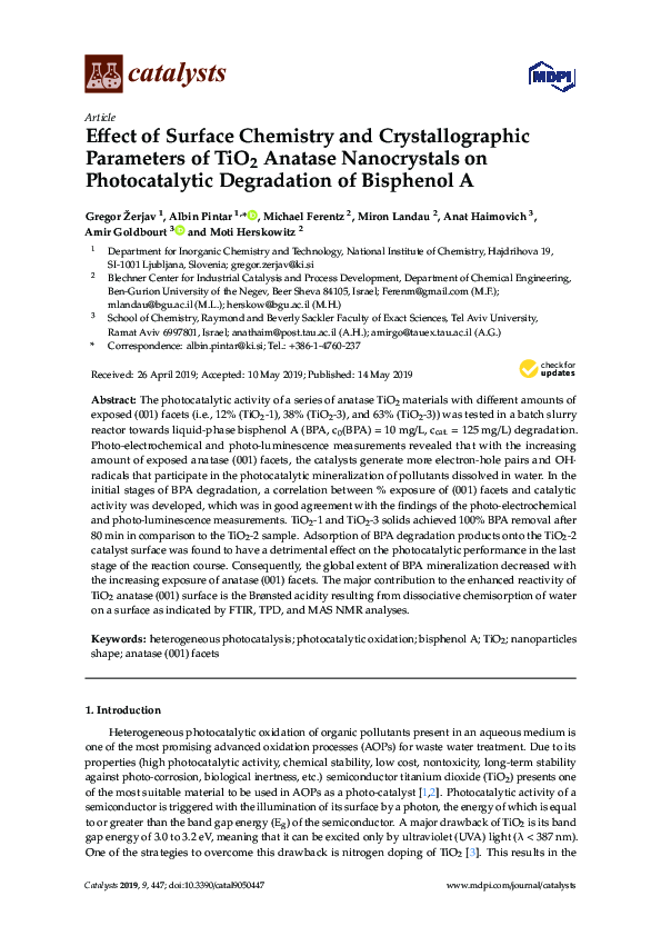 (PDF) Effect of Surface Chemistry and Crystallographic Parameters of ...