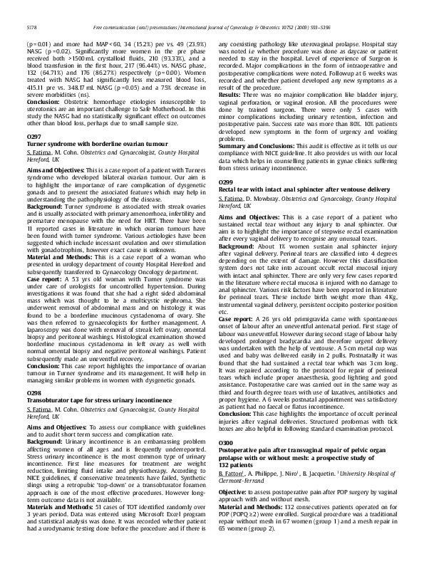 (PDF) O298 Transobturator tape for stress urinary incontinence