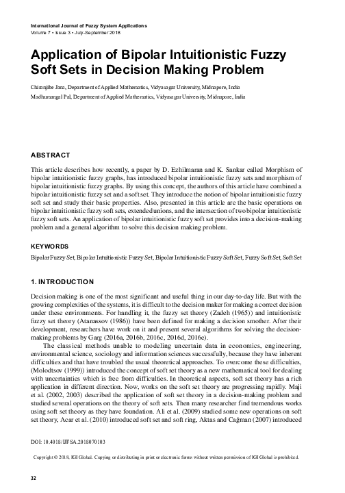 (PDF) Application of Bipolar Intuitionistic Fuzzy Soft Sets in Decision ...