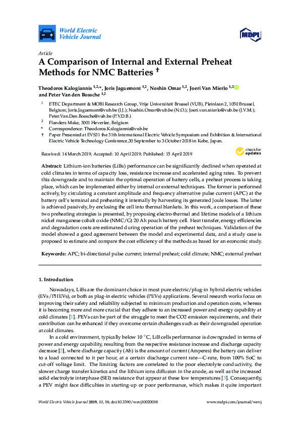(PDF) A Comparison of Internal and External Preheat Methods for NMC ...