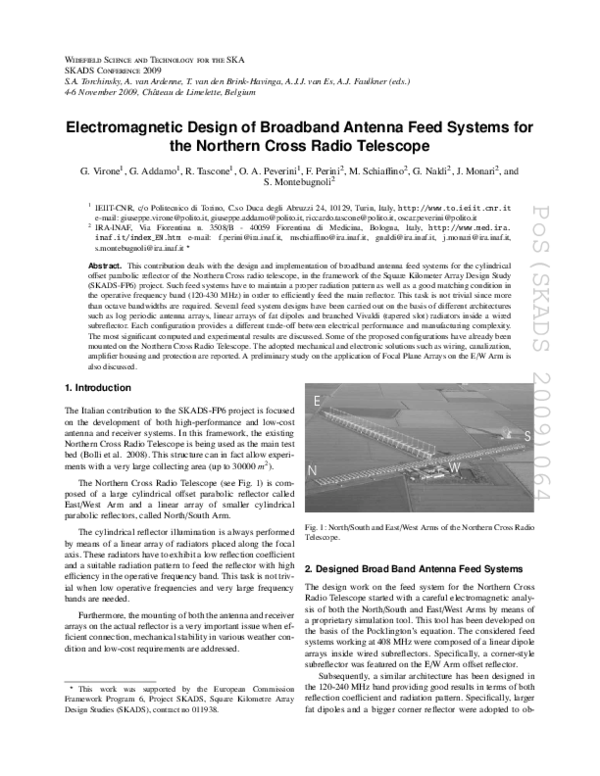 (PDF) Electromagnetic Design of Broadband Antenna Feed Systems for the ...