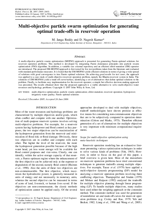 (PDF) Multi-objective particle swarm optimization for generating ...