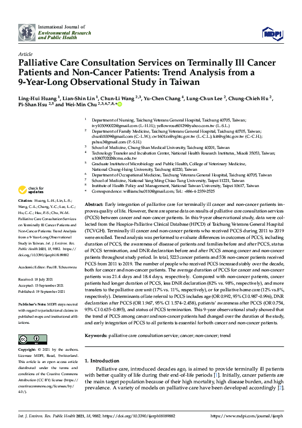 (PDF) Palliative Care Consultation Services on Terminally Ill Cancer ...