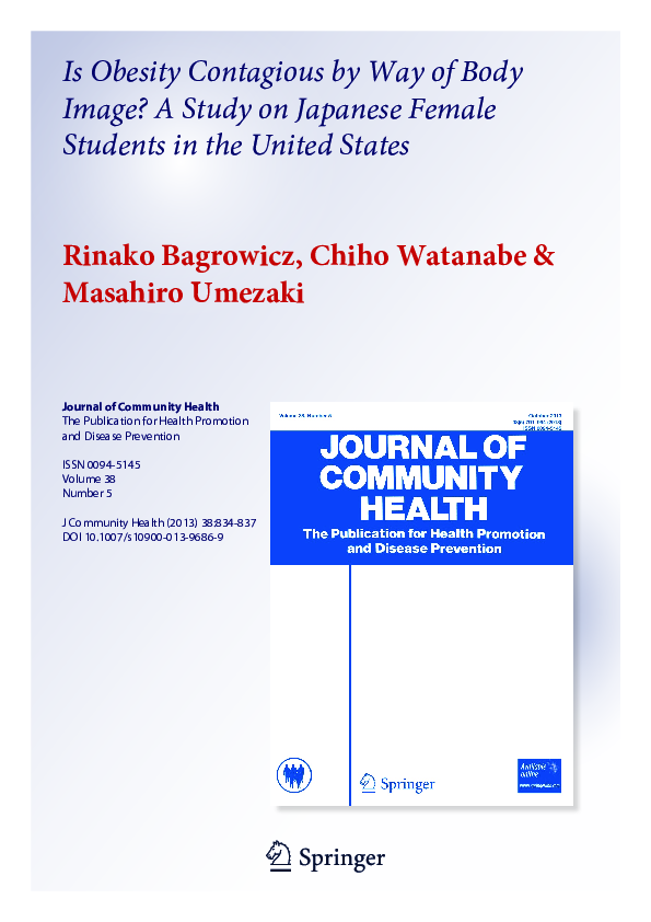 (PDF) Is Obesity Contagious by Way of Body Image? A Study on Japanese ...