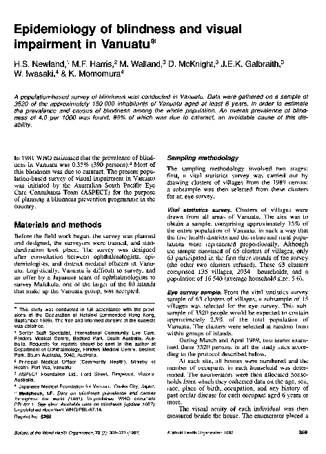 (PDF) Epidemiology of blindness and visual impairment in the kingdom of ...