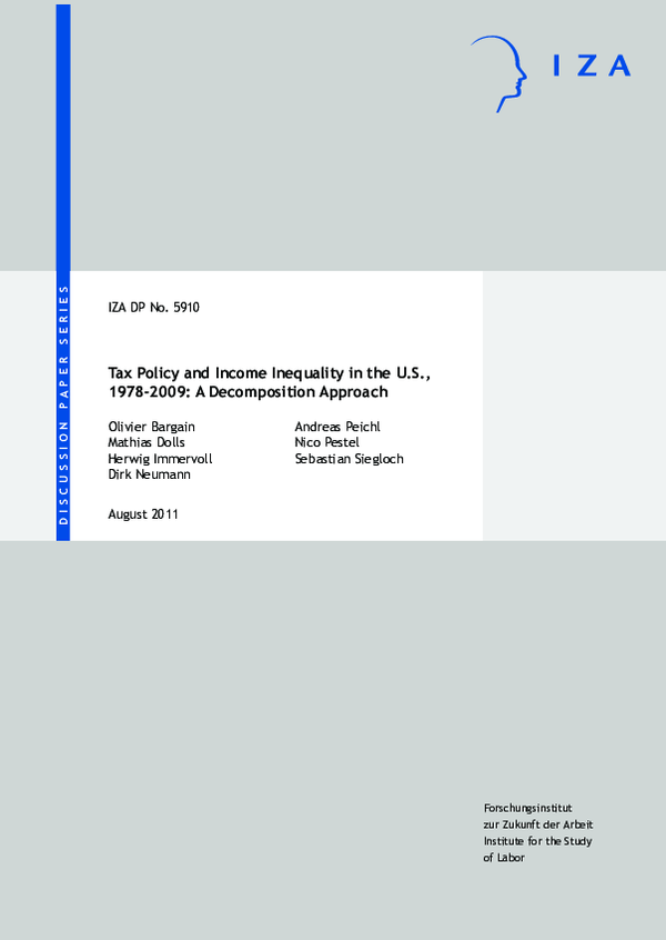 (PDF) Tax policy and income inequality in the US, 1978-2009: A ...