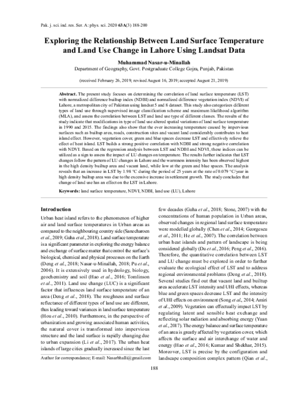 (PDF) Exploring the Relationship Between Land Surface Temperature and ...