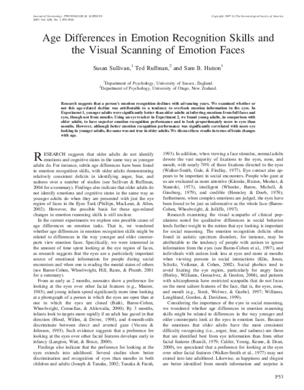 (PDF) Age differences in emotion recognition skills and the visual ...