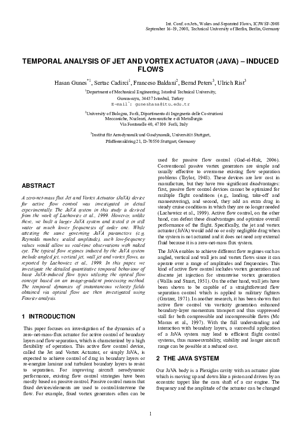 (PDF) Temporal Analysis of Jet and Vortex Actuator (Java)–Induced Flows ...